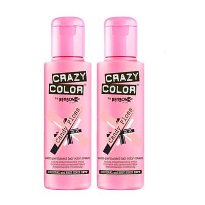 Crazy Color Haarverf voor semi-permanent haar, 100 ml (roze suikerbaard), 2 stuks Crazy Color Haarverf voor semi-permanent haar, 100 ml (roze suikerbaard), 2 stuks