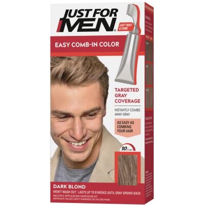 Just for men Alleen voor mannen autostop kam in haarkleur voor mannen, donkerblond Just for men Alleen voor mannen autostop kam in haarkleur voor mannen, donkerblond