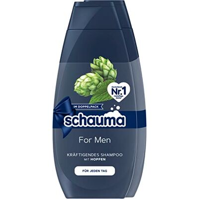 Schauma Schwarzkopf herenshampoo (2 x 400 ml) versterkende shampoo voor mannen voor versterkt haar en verzorgt de haarstructuur, perfect voor normaal haar Schauma Schwarzkopf herenshampoo (2 x 400 ml) versterkende shampoo voor mannen voor versterkt haar en verzorgt de haarstructuur, perfect voor normaal haar