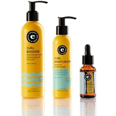 COCUNAT Lichtgevende krullen Moisturizer Leave-In + Curl Booster + Serum met Arganolie Curly Methode Hydrateert Ontwart Voedend Verwijdert kroezen 250ml + 150ml + 30ml COCUNAT Lichtgevende krullen Moisturizer Leave-In + Curl Booster + Serum met Arganolie Curly Methode Hydrateert Ontwart Voedend Verwijdert kroezen 250ml + 150ml + 30ml