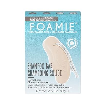 Foamie Vaste shampoo voor normaal haar met tarweproteïne en kokosnoot, 100% veganistisch, sulfaatvrije en plasticvrije shampoo, 80 g Foamie Vaste shampoo voor normaal haar met tarweproteïne en kokosnoot, 100% veganistisch, sulfaatvrije en plasticvrije shampoo, 80 g