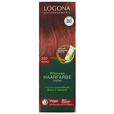 LOGONA Naturkosmetik Logona Kruiden kleurcrème wijnrood 220 LOGONA Naturkosmetik Logona Kruiden kleurcrème wijnrood 220