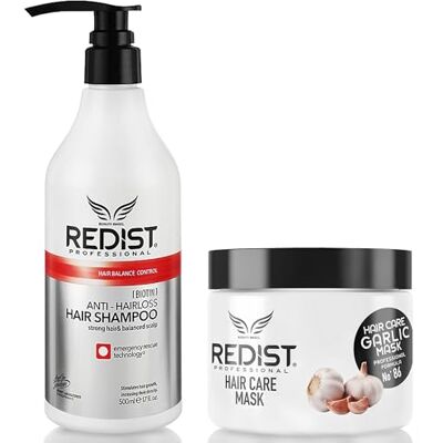 Redist Anti-haaruitval shampoo 500 ml en knoflookmasker 475 ml tegen haaruitval voor sterker en dichter haar herstelt schade en hydrateert voor droog en beschadigd haar Redist Anti-haaruitval shampoo 500 ml en knoflookmasker 475 ml tegen haaruitval voor sterker en dichter haar herstelt schade en hydrateert voor droog en beschadigd haar