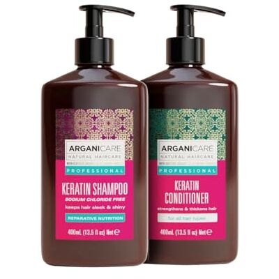 Arganicare Shampoo + keratine conditioner Regenereert het haar intensief Voorkomt en behandelt gespleten haarpunten Zacht, zijdeachtig en glanzend haar Gemaakt in Frankrijk 2 x 400 cm Arganicare Shampoo + keratine conditioner Regenereert het haar intensief Voorkomt en behandelt gespleten haarpunten Zacht, zijdeachtig en glanzend haar Gemaakt in Frankrijk 2 x 400 cm