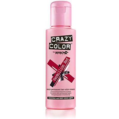 Crazy Color Crazy Colour Semi-Permanente Haarverf van Renbow Vermillion Red No.40 (100 ml) Doos van 4 Crazy Color Crazy Colour Semi-Permanente Haarverf van Renbow Vermillion Red No.40 (100 ml) Doos van 4