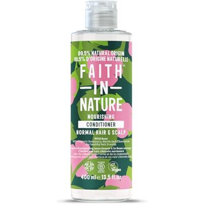 FAITH IN NATURE Natuurlijke wilde rozenbalsem, balancerend, veganistisch en niet getest op dieren, SLS en parabenen, alle haartypes, 400 ml FAITH IN NATURE Natuurlijke wilde rozenbalsem, balancerend, veganistisch en niet getest op dieren, SLS en parabenen, alle haartypes, 400 ml