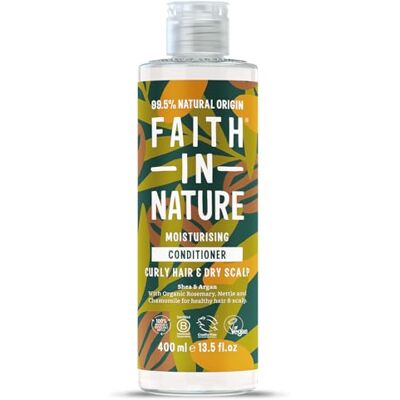 FAITH IN NATURE Natuurlijke conditioner met shea en argan, vochtinbrengende crème voor krullend haar en droge hoofdhuid, veganistisch en dierproefvrij, SLS, siliconen of parabenen, 400 FAITH IN NATURE Natuurlijke conditioner met shea en argan, vochtinbrengende crème voor krullend haar en droge hoofdhuid, veganistisch en dierproefvrij, SLS, siliconen of parabenen, 400