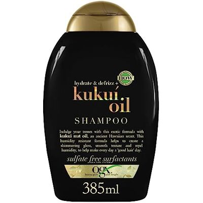 OGX Hydrate & Defrizz + Kukui Oil Shampoo (385 ml), vochtinbrengende crème voor het haar met koosolie, anti-kroes formule, sulfaatvrij OGX Hydrate & Defrizz + Kukui Oil Shampoo (385 ml), vochtinbrengende crème voor het haar met koosolie, anti-kroes formule, sulfaatvrij