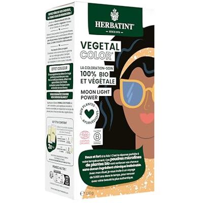 Herbatint Vegetal Color 100% natuurlijke en biologische plantaardige kleuring, Moon Light Power, zwart, 100 gram Herbatint Vegetal Color 100% natuurlijke en biologische plantaardige kleuring, Moon Light Power, zwart, 100 gram