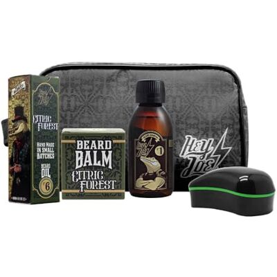 HEY JOE ! Bearded Survival Kit Delux nr. 6 Baardset voor mannen balsem, olie, shampoo, borstel en gezonde baardzak HEY JOE ! Bearded Survival Kit Delux nr. 6 Baardset voor mannen balsem, olie, shampoo, borstel en gezonde baardzak
