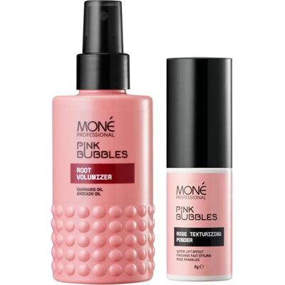 MONÉ Professionele stylingspray en poeder, roze, lichte glans, 150 ml + 8 g MONÉ Professionele stylingspray en poeder, roze, lichte glans, 150 ml + 8 g