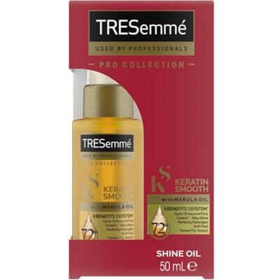 Dove TRESemmé Pro Collection Keratine Smooth Shine Oil met keratine en marulaolie voor zacht, glanzend en pluisvrij haar, 50 ml Dove TRESemmé Pro Collection Keratine Smooth Shine Oil met keratine en marulaolie voor zacht, glanzend en pluisvrij haar, 50 ml
