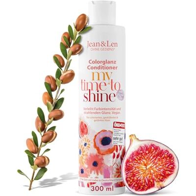Jean & Len Colorglanz Arganolie & vijg conditioner voor gekleurd en beschadigd haar, intensieve helderheid en kleurglans, zonder siliconen en parabenen, veganistisch, 300 ml Jean & Len Colorglanz Arganolie & vijg conditioner voor gekleurd en beschadigd haar, intensieve helderheid en kleurglans, zonder siliconen en parabenen, veganistisch, 300 ml