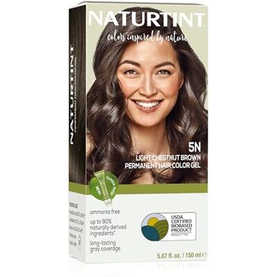 Naturtint Permanente natuurlijke haarverf, actieve plantaardige ingrediënten, 100% dekkend, kleur 5N lichtbruin Naturtint Permanente natuurlijke haarverf, actieve plantaardige ingrediënten, 100% dekkend, kleur 5N lichtbruin