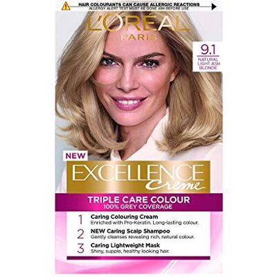 L'Oreal Paris L'Oréal Excellence Permanente haarkleur 9.1 licht asblond L'Oreal Paris L'Oréal Excellence Permanente haarkleur 9.1 licht asblond