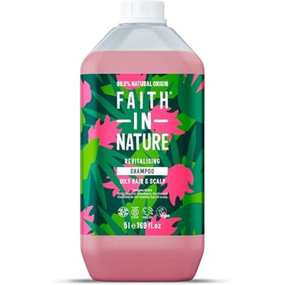 FAITH IN NATURE Natuurlijke shampoo met drakenvrucht, conditioner voor vet haar en hoofdhuid, veganistisch en dierproefvrij, SLS, siliconen of parabenen, navulverpakking van 5 liter FAITH IN NATURE Natuurlijke shampoo met drakenvrucht, conditioner voor vet haar en hoofdhuid, veganistisch en dierproefvrij, SLS, siliconen of parabenen, navulverpakking van 5 liter