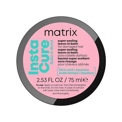 Matrix Balsem zonder uitspoelen voor beschadigd en chemisch behandeld haar, met citroenzuur en squalaan, voor sterk en soepel haar, hittebescherming en anti-kroes, per stuk verpakt (1 x 75 ml) Matrix Balsem zonder uitspoelen voor beschadigd en chemisch behandeld haar, met citroenzuur en squalaan, voor sterk en soepel haar, hittebescherming en anti-kroes, per stuk verpakt (1 x 75 ml)