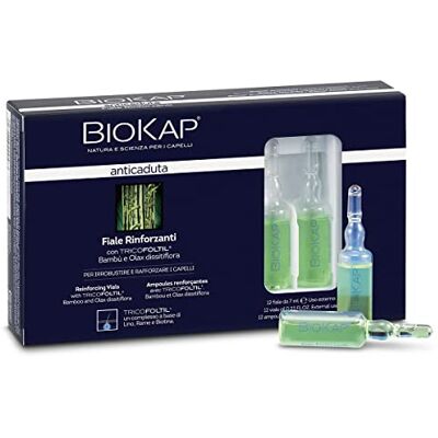 BIOKAP BIOS LINE anti-val, versterkingsflessen, helpt bij het contrasteren van overmatige vallen en haarbreekbaarheidsproblemen, 12 ampullen BIOKAP BIOS LINE anti-val, versterkingsflessen, helpt bij het contrasteren van overmatige vallen en haarbreekbaarheidsproblemen, 12 ampullen