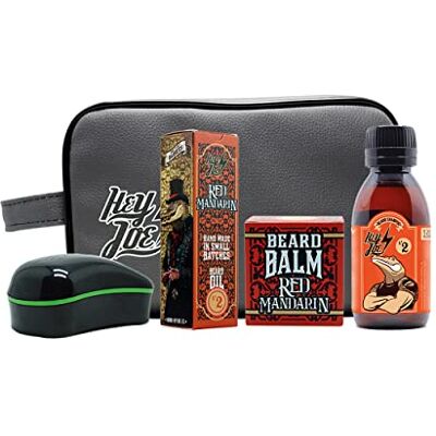 HEY JOE ! Bearded Survival Kit Delux nr. 2 Baardset voor mannen balsem, olie, shampoo, borstel en gezonde baardzak HEY JOE ! Bearded Survival Kit Delux nr. 2 Baardset voor mannen balsem, olie, shampoo, borstel en gezonde baardzak