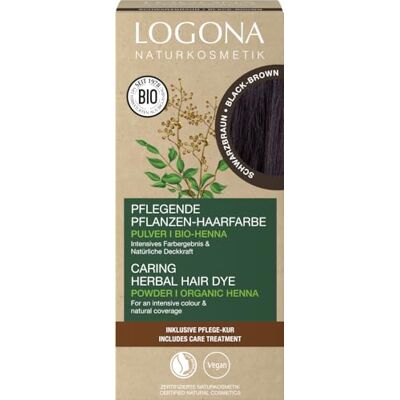 LOGONA Naturkosmetik Voedende plantaardige haarverf, veganistisch, met biologische henna voor intensieve kleur en intense glans, donkerbruin, 100 g LOGONA Naturkosmetik Voedende plantaardige haarverf, veganistisch, met biologische henna voor intensieve kleur en intense glans, donkerbruin, 100 g