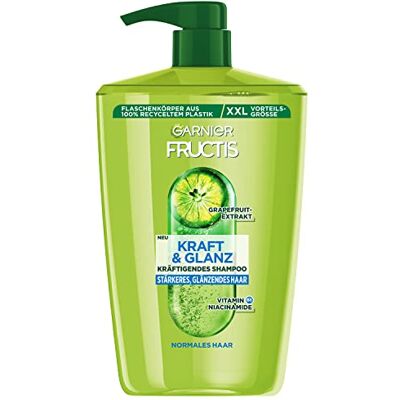 Garnier Fructis Versterkende shampoo en glans, grapefruitextract, XXL geeft kracht en energie aan het haar voor sterker en glanzend haar, maxi-formaat, 1000 ml Garnier Fructis Versterkende shampoo en glans, grapefruitextract, XXL geeft kracht en energie aan het haar voor sterker en glanzend haar, maxi-formaat, 1000 ml