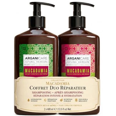 Arganicare Duo shampoo + conditioner met macadamia-olie voorkomt en bestrijdt gespleten haarpunten glanseffect alle haartypes 1 x 400 ML+ 1 x 400 ml Arganicare Duo shampoo + conditioner met macadamia-olie voorkomt en bestrijdt gespleten haarpunten glanseffect alle haartypes 1 x 400 ML+ 1 x 400 ml