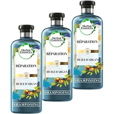 Herbal Essences , Reparatieshampoo met Marokkaanse arganolie, 90% ingrediënten van natuurlijke oorsprong, 3 x 250 ml Herbal Essences , Reparatieshampoo met Marokkaanse arganolie, 90% ingrediënten van natuurlijke oorsprong, 3 x 250 ml