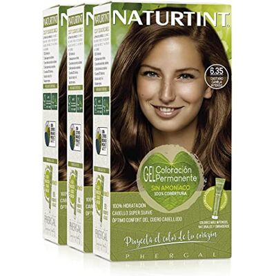 Naturtint Biobased Ammoniakvrije kleuring 100% dekking van wit haar Plantaardige ingrediënten Natuurlijke en langdurige kleur 6,35 Intens Kaneelbruin 3 stuks Naturtint Biobased Ammoniakvrije kleuring 100% dekking van wit haar Plantaardige ingrediënten Natuurlijke en langdurige kleur 6,35 Intens Kaneelbruin 3 stuks