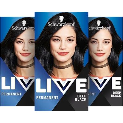 LIVE Schwarzkopf Intense Haarverf 99 diepzwart (142,5 ml), permanente kleuring met kleurintensiverend serum, permanente kleuring voor perfecte haarbedekking LIVE Schwarzkopf Intense Haarverf 99 diepzwart (142,5 ml), permanente kleuring met kleurintensiverend serum, permanente kleuring voor perfecte haarbedekking