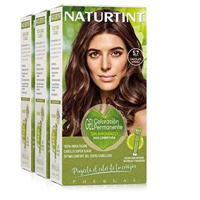 Naturtint Biobased Ammoniakvrije kleuring 100% dekking van wit haar plantaardige ingrediënten natuurlijke en langdurige kleur 5,7 intense pure chocolade 3 stuks Naturtint Biobased Ammoniakvrije kleuring 100% dekking van wit haar plantaardige ingrediënten natuurlijke en langdurige kleur 5,7 intense pure chocolade 3 stuks