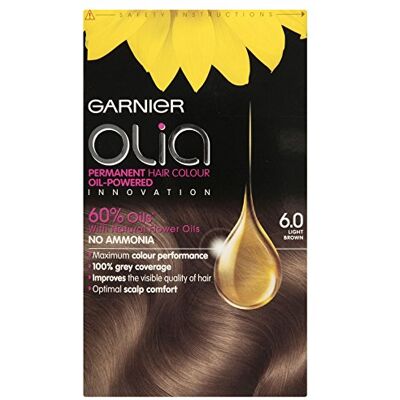 Garnier 3 x Olia Permanent Hair Color 6.0 lichtbruin Garnier 3 x Olia Permanent Hair Color 6.0 lichtbruin