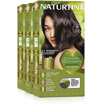 Naturtint Biobased Ammoniakvrije kleuring 100% dekking van wit haar Plantaardige ingrediënten Natuurlijke en langdurige kleur 3N. Donkerbruin 3 stuks Naturtint Biobased Ammoniakvrije kleuring 100% dekking van wit haar Plantaardige ingrediënten Natuurlijke en langdurige kleur 3N. Donkerbruin 3 stuks