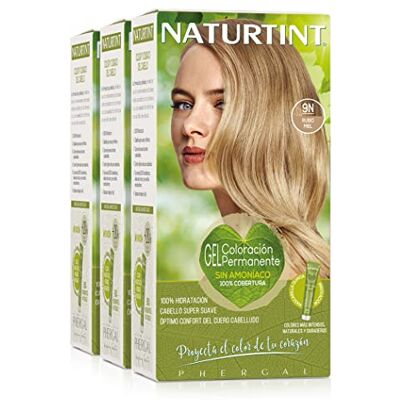 Naturtint Biobased, ammoniakvrije kleuring, 100% dekking van wit haar, plantaardige ingrediënten, natuurlijke en duurzame kleur, 9N honingblond, 3 stuks Naturtint Biobased, ammoniakvrije kleuring, 100% dekking van wit haar, plantaardige ingrediënten, natuurlijke en duurzame kleur, 9N honingblond, 3 stuks