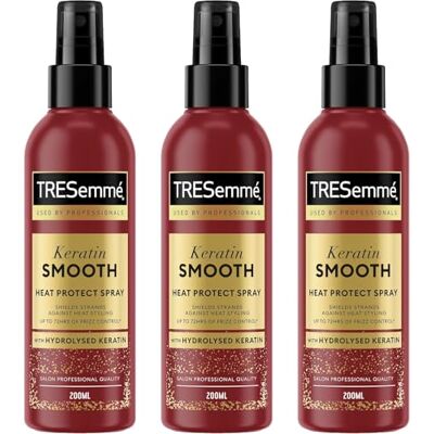 TRESemmé Heat Protect Spray Keratine Smooth voor 72 uur kroescontrole en tot 230 °C hittebescherming** met gehydrolyseerde keratine, 200 ml, 2 stuks TRESemmé Heat Protect Spray Keratine Smooth voor 72 uur kroescontrole en tot 230 °C hittebescherming** met gehydrolyseerde keratine, 200 ml, 2 stuks