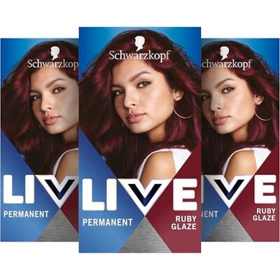 LIVE Schwarzkopf Urban Metallics U68 Ruby Glaze Haarverf met geïntegreerde metallic glansbooster, permanente kleuring voor intensieve kleuren met reflecties, 3 stuks LIVE Schwarzkopf Urban Metallics U68 Ruby Glaze Haarverf met geïntegreerde metallic glansbooster, permanente kleuring voor intensieve kleuren met reflecties, 3 stuks
