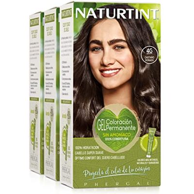 Naturtint Biobased Ammoniakvrije kleuring 100% dekking van wit haar Plantaardige ingrediënten Natuurlijke en langdurige kleur 4G. Goudbruin 3 stuks Naturtint Biobased Ammoniakvrije kleuring 100% dekking van wit haar Plantaardige ingrediënten Natuurlijke en langdurige kleur 4G. Goudbruin 3 stuks