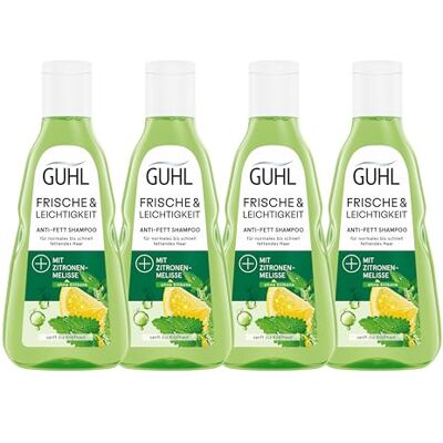 Guhl 4 x 250 ml versheid en lichtheid anti-vet shampoo, haartype: vettig, normaal Guhl 4 x 250 ml versheid en lichtheid anti-vet shampoo, haartype: vettig, normaal