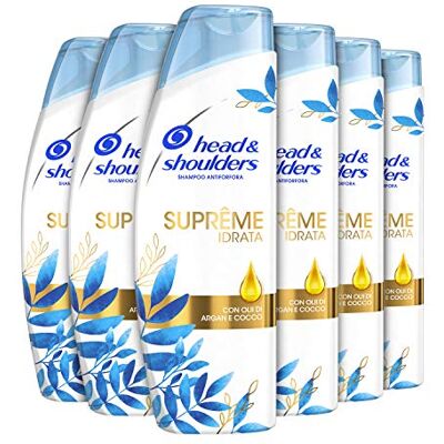 Head & Shoulders Supreme hydraterende anti-roos shampoo met argan- en kokosolie, 6 x 225 ml Head & Shoulders Supreme hydraterende anti-roos shampoo met argan- en kokosolie, 6 x 225 ml