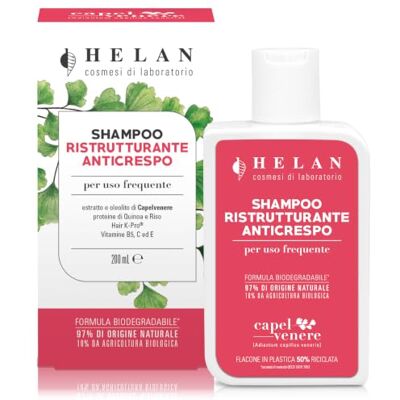 Helan Capelvenere Shampooing Restructurant Anti-frisottis pour Usage Frequent, Repare et Discipline avec Hair K-Pro et Quinoa Bio Protection Reparatrice Naturelle, Made in Italy, 200 ml Helan Capelvenere Shampooing Restructurant Anti-frisottis pour Usage Frequent, Repare et Discipline avec Hair K-Pro et Quinoa Bio Protection Reparatrice Naturelle, Made in Italy, 200 ml