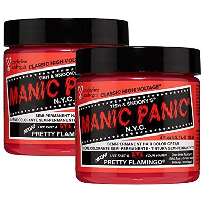 Manic Panic Pretty Flamingo Classic Creme, Veganistisch, Cruelty Free, Roze semi-permanente haarverf, 2 x 118 ml Manic Panic Pretty Flamingo Classic Creme, Veganistisch, Cruelty Free, Roze semi-permanente haarverf, 2 x 118 ml
