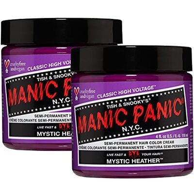 Manic Panic Mystic Heather Classic Cream, Vegan, Cruelty Free, Paarse Semipermanente Haarverf, 2 x 118 ml Manic Panic Mystic Heather Classic Cream, Vegan, Cruelty Free, Paarse Semipermanente Haarverf, 2 x 118 ml
