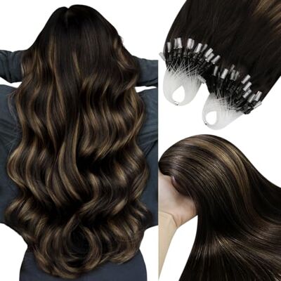 YoungSee Haarextensions, ringen, natuurlijk, koude bevestiging, 50 g/50 strengen, donkerbruin met middenbruin, 45,6 cm YoungSee Haarextensions, ringen, natuurlijk, koude bevestiging, 50 g/50 strengen, donkerbruin met middenbruin, 45,6 cm