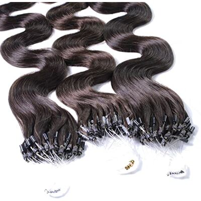 hair2heart 25 x 0,5 g haarverlenging met koude lussen, 40 cm, kleur #2, donkere chocolade, golvend hair2heart 25 x 0,5 g haarverlenging met koude lussen, 40 cm, kleur #2, donkere chocolade, golvend