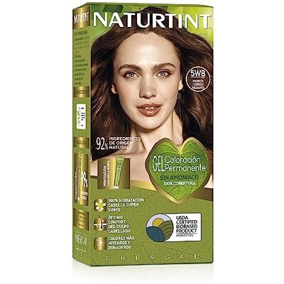 Naturtint Biobased Permanente haarkleur zonder ammoniak, 100% dekking van wit haar, natuurlijke ingrediënten, intensieve kleur, natuurlijk en duurzaam, 5WB koperbruin, 170 ml Naturtint Biobased Permanente haarkleur zonder ammoniak, 100% dekking van wit haar, natuurlijke ingrediënten, intensieve kleur, natuurlijk en duurzaam, 5WB koperbruin, 170 ml