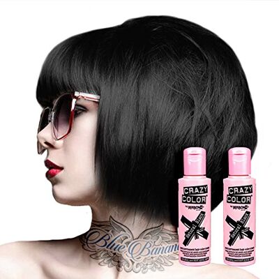 Crazy Color Haarverf, semi-permanent, levendige kleur, 100 ml (Natural Black – natuurlijk zwart) Crazy Color Haarverf, semi-permanent, levendige kleur, 100 ml (Natural Black – natuurlijk zwart)