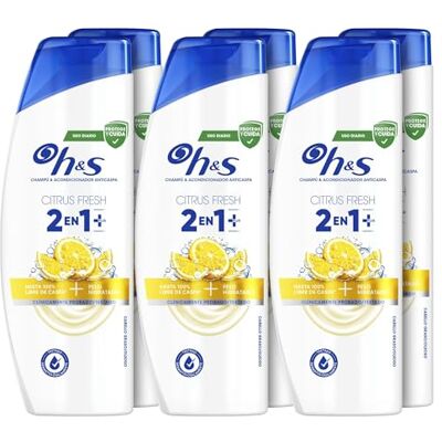Head & Shoulders H&S Citrus Fresh All-in-One anti-roos shampoo en conditioner 6 x 300 ml voor vet haar, tot 100% bescherming tegen roos + gehydrateerd haar, klinisch bewezen, voor Head & Shoulders H&S Citrus Fresh All-in-One anti-roos shampoo en conditioner 6 x 300 ml voor vet haar, tot 100% bescherming tegen roos + gehydrateerd haar, klinisch bewezen, voor
