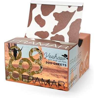 FRAMAR Folie met koeienprint voor highlights voor kappers, aluminiumfolie voor kappers, aluminiumfolie voor highlights set, haarfolie, highlightfolie, kappersbenodigdheden, folie 500 Hair FRAMAR Folie met koeienprint voor highlights voor kappers, aluminiumfolie voor kappers, aluminiumfolie voor highlights set, haarfolie, highlightfolie, kappersbenodigdheden, folie 500 Hair