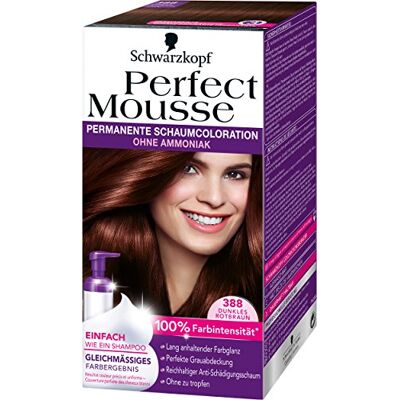 Perfect Mousse Permanente schuimkleuring 388 donkerbruin, 3 stuks (3 x 1 stuk) Perfect Mousse Permanente schuimkleuring 388 donkerbruin, 3 stuks (3 x 1 stuk)