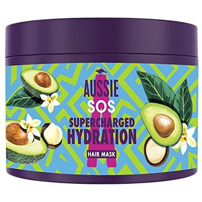 Aussie , sos haarmasker, ultra hydraterend, natuurlijke ingrediënten, voedt en hydrateert, met macadamia-notenolie voor beschadigd haar, recyclebare verpakking, 450 ml Aussie , sos haarmasker, ultra hydraterend, natuurlijke ingrediënten, voedt en hydrateert, met macadamia-notenolie voor beschadigd haar, recyclebare verpakking, 450 ml