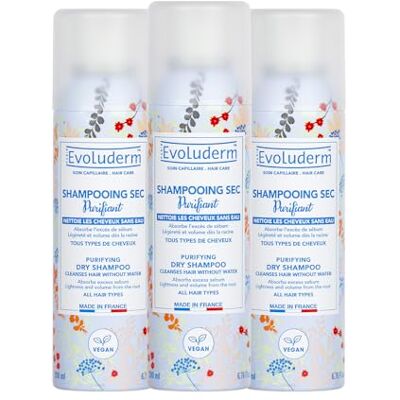 Evoluderm Reinigende droge shampoo – 200 ml – gemaakt in Frankrijk – 3 x 200 ml Evoluderm Reinigende droge shampoo – 200 ml – gemaakt in Frankrijk – 3 x 200 ml